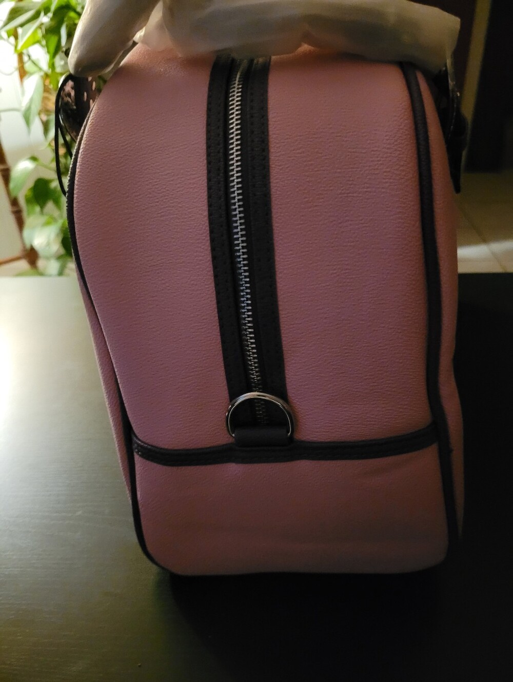Von Dutch Pink and Purple Duffle Bowler Bag with Studded Strap Accents - Picture 4 of 6